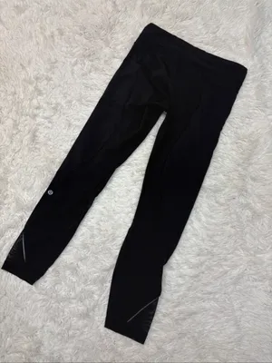 Lululemon black ankle mesh leggings size 6 thumbnail 1