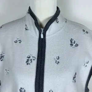 Hasting & Smith Vest Women’s L Embroidered Floral Warm Fleece Zippered Front thumbnail 3