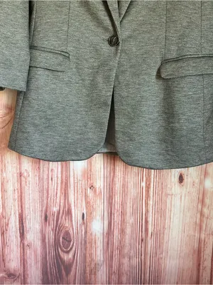 The Limited Gray Stretch Knit 3/4 Sleeve Single Button Blazer Size M thumbnail 5