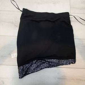 Theory Women's Size Small‎ Hailey W Skirt Black Sequin Asymmetrical Hem Pull On thumbnail 10