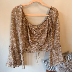 Altar’d State Floral Tan Top Size Small thumbnail 3