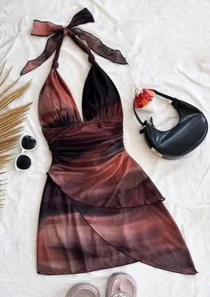 SheIn Halter Mini Dress thumbnail 1