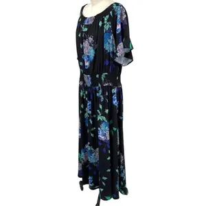 City Chic Suzu Floral Maxi Off the Shoulder Dress Black Plus Size‎ 22 thumbnail 6