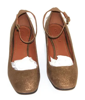 Coach Ankle Strap Pump Metallic Suede Size 9 thumbnail 1