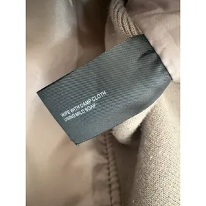 Mo-Ka Women's Faux Leather Beige Jacket Zip Front Long Sleeve Pockets Size M thumbnail 3