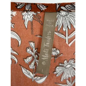 Mata Traders Wrap Dress Womens Large Orange Floral Cotton Boho Cottagecore thumbnail 3
