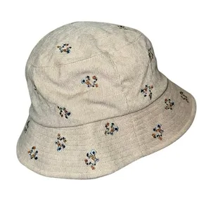 Floral‎ Embroidered Corduroy Bucket Hat Beige Cottagecore Boho OSFM thumbnail 4
