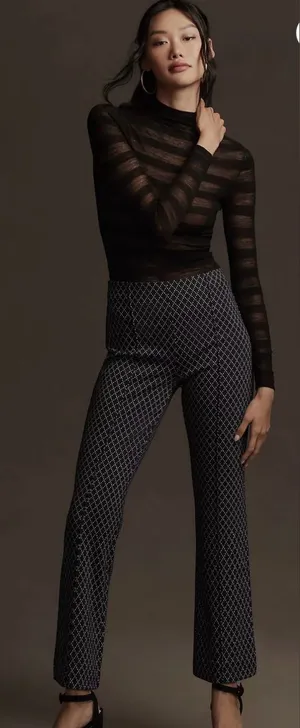 Maeve from Anthropologie The Margot Kick-Flare Cropped Pants: Argyle Edition thumbnail 1