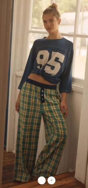 By Anthropologie Flannel Boxer Trousers thumbnail 1