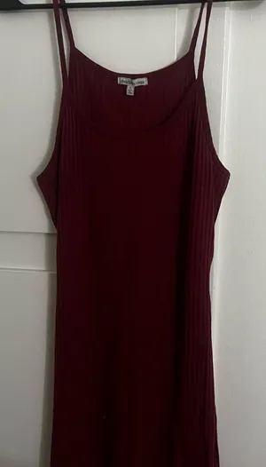 Charlotte Russe Burgundy Mini Body Con Dress with Spaghetti Straps thumbnail 1