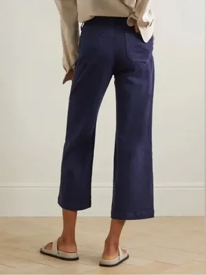 Paige Brooklyn Wide Leg Crop Pants in Vintage Cosmic Navy High Rise Size 25 thumbnail 2