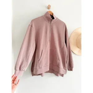 Z Supply | Oversized Half Zip Pullover Sweatshirt Mauve Pink | Sz M thumbnail 2