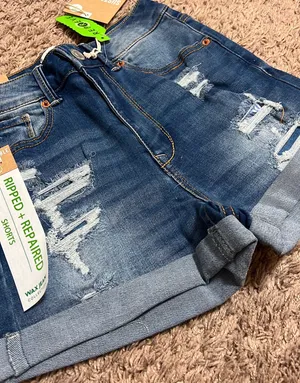 Wax Jean Medium Blue Wash Denim Shorts thumbnail 6