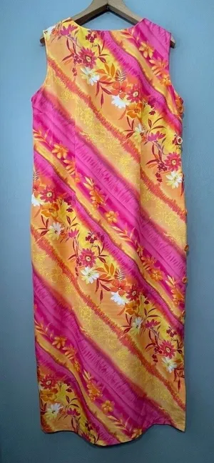 Spago Dress Size 16 Flower Power Bright Dopamine Floral Sleeveless Festival 60s thumbnail 1