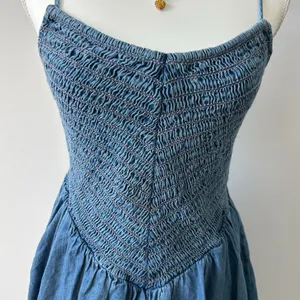 NWT American Eagle Denim Bubble Dress Strappy Mini Dress Country Western Small thumbnail 7