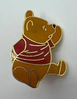 Vintage 80s Winnie The Pooh Pin Tie back pin Walt Disney Productions thumbnail 1