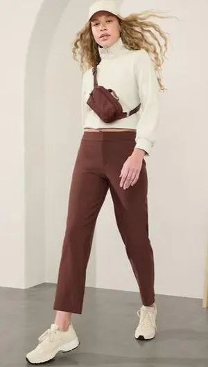 Athleta Size 6 Stellar High Rise Trouser Cherrywood thumbnail 1