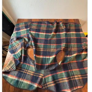 Peach Love California Womens Plaid Drape Front Vest Navy Green Orange Small‎ USA thumbnail 6