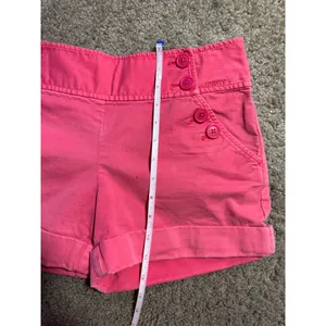Juicy Couture Pink Sailor Shorts Women Size 2 Button Front Y2K Preppy Cuffed Hem thumbnail 6