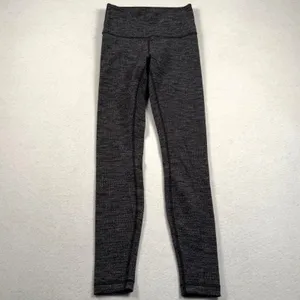 Lululemon Wunder Under Legging Women 4 Heathered Black Space Dye High Rise Tight thumbnail 2