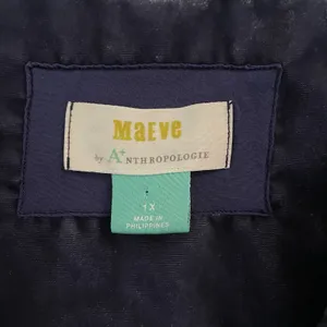 Anthropologie Maeve Harper Crushed‎ Velvet Dress Women's 1X Blue Teired Babydoll thumbnail 5