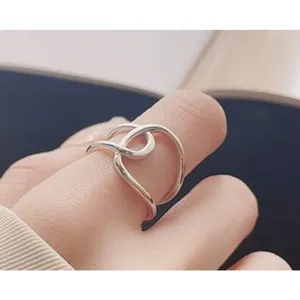 NEW Unisex Minimalist Knot‎ 925 Silver Ring, Adjustable thumbnail 3