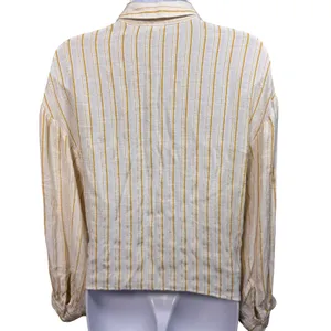 Anthropologie Striped Textured Tie Front Shirt 6 Academia Preppy Boho Hippie‎ thumbnail 11