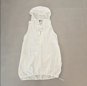 NWT! Zara White Nylon Balloon Hooded Dress thumbnail 5