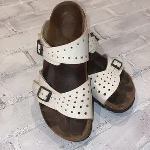 Birkenstock Birkis Freeport White Double Strap Perforated Sandals thumbnail 4