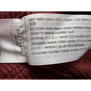 Abercrombie & Fitch Ribbed Corset Scoopneck Sweater Rust Brown Size L thumbnail 8