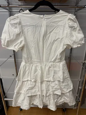 ZARA White Tiered Mini Dress thumbnail 5