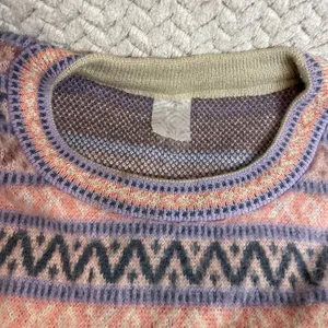 Aprés Style Preppy Pink Puprple Wool‎ Blend Fair Isle Sweater thumbnail 5