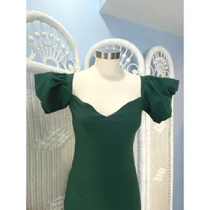 Vesper London Emerald Green Ruffle Hem Sweetheart Midi Dress Party Glam Sz 10‎ thumbnail 3