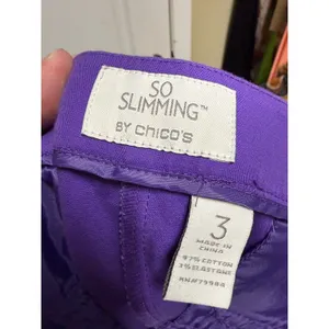 Chico's So Slimming Purple Ankle Trousers Womens‎ 3 XL 16 Cotton Stretch Pants thumbnail 4