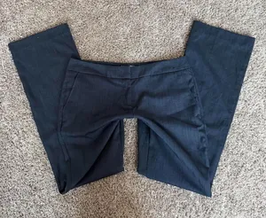 New York & Co Blue Wide Leg Pinstripe Trouser Pants thumbnail 1