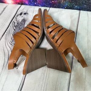 Frye and Co Sandals Womens Sz 11 Brown Galia Block Heel Vegan Leather‎ Shoes thumbnail 3
