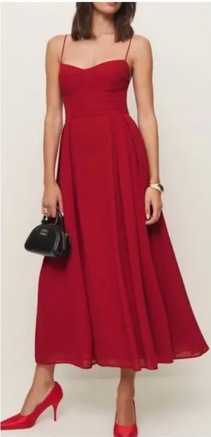 Reformation Jaelynn Dress - Sangre Red thumbnail 1