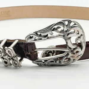 Barse Womens M Burgundy Brown English Leather Silver Tone Filgree Boho Western thumbnail 10