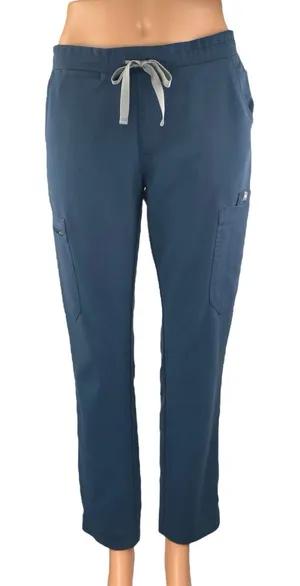 Figs Women's Blue Drawstring Cargo Straight Nurse Medical Scrub Pants Size XS thumbnail 1