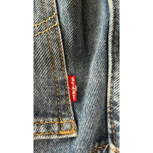 Levis Denim Midi Skirt Women 33 Blue Medium Wash Straight Back Slit 5-Pocket thumbnail 4
