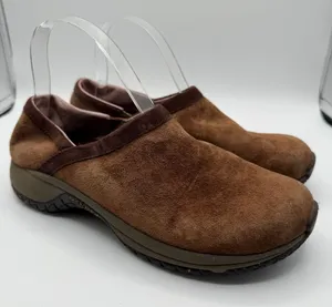 Merrell Encore Adams Dark Earth Suede Slip On Comfort Clogs Women 8.5 Brown thumbnail 1