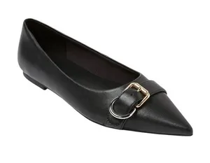 NWT A New Day Womens Valentina Pointed Toe Buckle Ballet Flats 94462477 Black 6M thumbnail 1