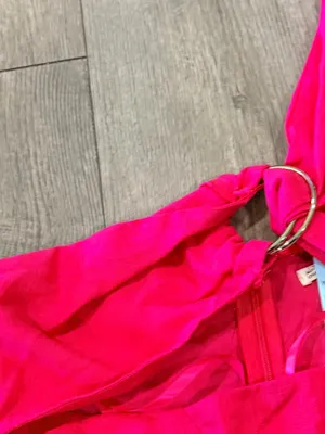 Here Comes the Sun Bright Fuchsia One-Shoulder Maxi Dress with Ring Detail thumbnail 8