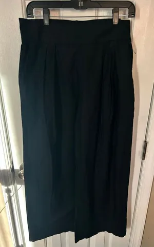 Abercrombie & Fitch black sz M linen wide leg pants w stretchy back linen & cott thumbnail 1
