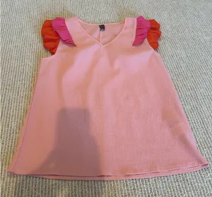 Shein Pink Flutter Sleeve Top M thumbnail 1
