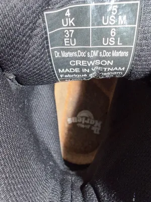 Dr. Martens Black Leather Combat Boots with Yellow Stitching thumbnail 6