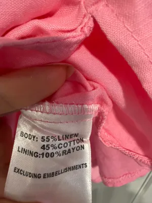 Hello Molly Pink Mini Dress Women's Size M V Neck Coquette Linen Cotton thumbnail 6