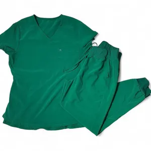 Scrub Set Green Top + Jogger Pants‎ Medical Doctor Nurse Uniform Workwear thumbnail 1