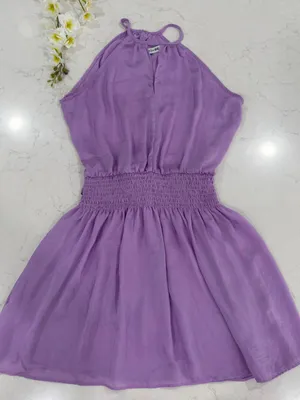 DO+BE Lavender Halter Smocked-Waist Casual Dress thumbnail 1