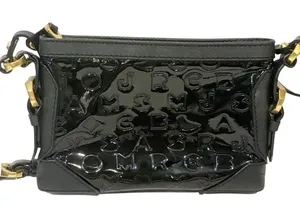Marc by Marc Jacobs‎ Black Embossed Patent Cow Leather Gold Hardware Crossbody thumbnail 1